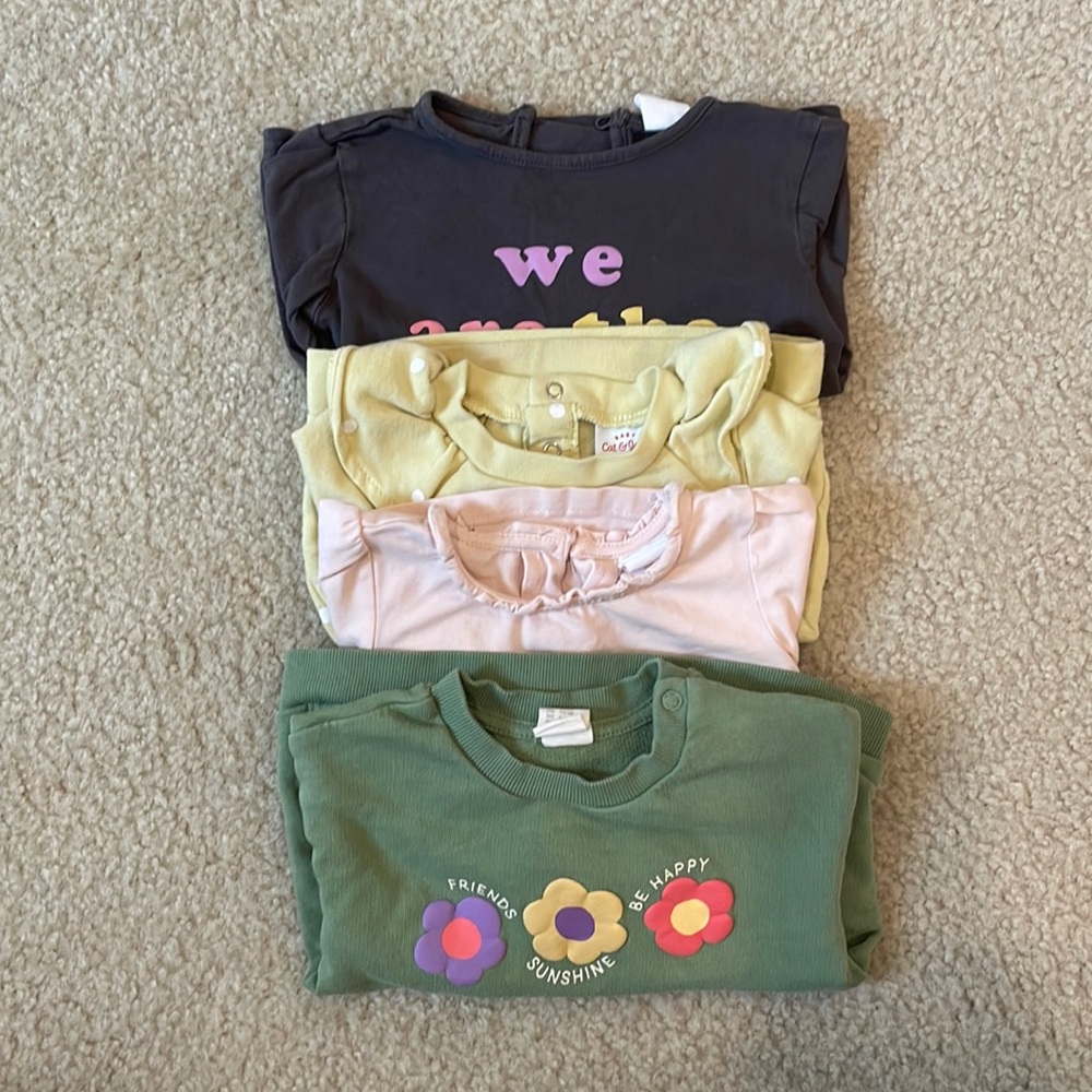 4 Bundle Toddler Girl Long Sleeves and Sweaters